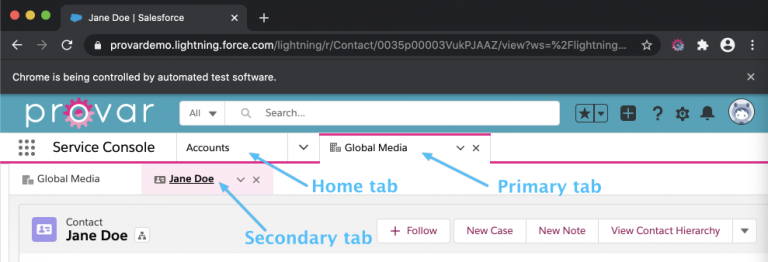 Salesforce Console Testing | Provar Documentation
