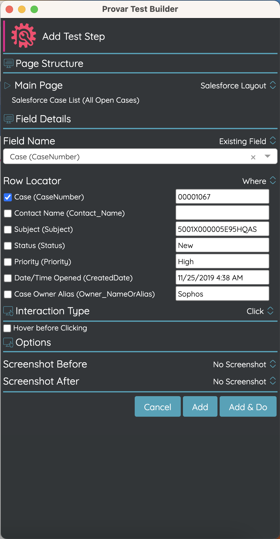 List and Table Testing | Provar Documentation