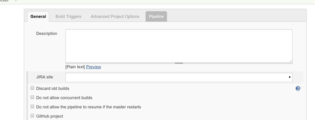 image shows creating the project and selecting the Pipeline tab to navigate to the Pipeline section.