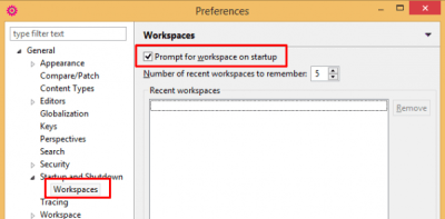 Enable Prompt to Choose Workspace | Provar Documentation
