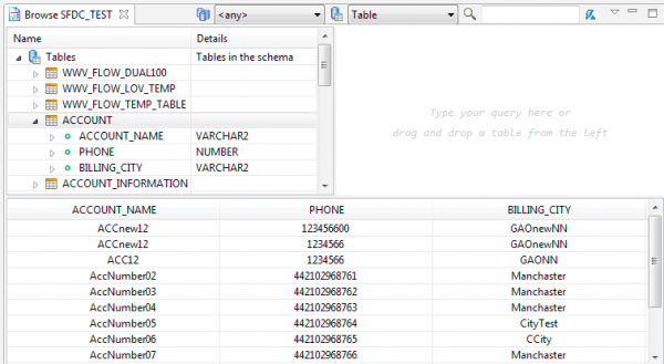 how to initiate testing in Database Browser view