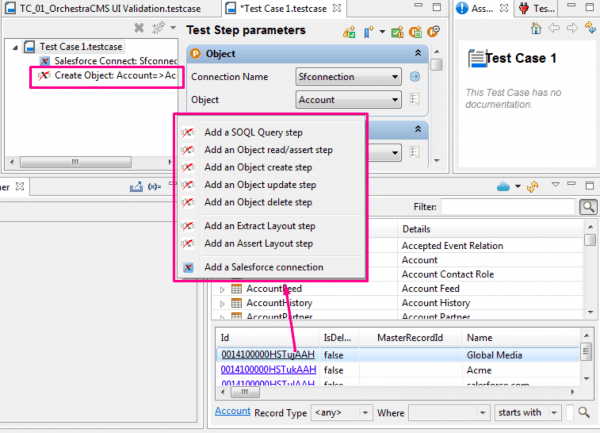 OrchestraCMS API testing data can be created quickly via the Create API of Provar's Org browser