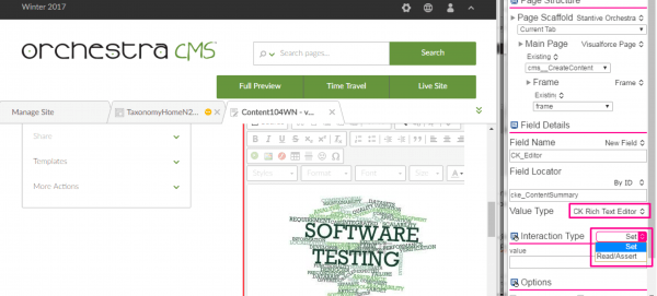 OrchestraCMS’s frame-embedded CK editor