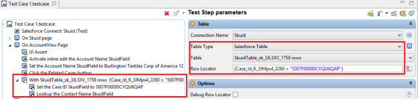 Image shows Skuid table in Provar Desktop.