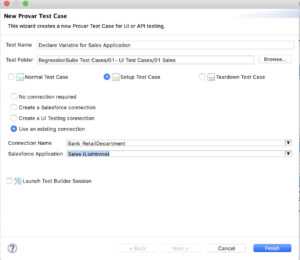 Image showing how to create a connection for a new setup test case