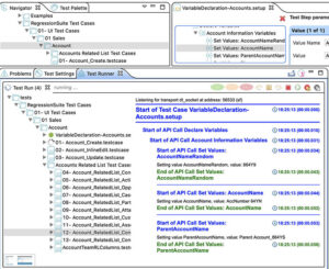 Image showing how to execute the account folder when creating a setup test case