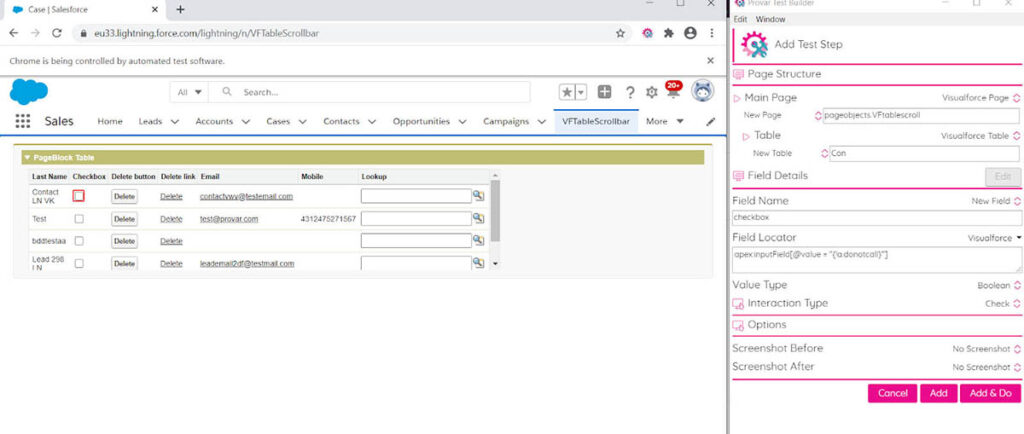 Image showing how to map the fields from the Visualforce page