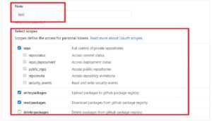 Provide a token name an select check box for scope as per the requirement