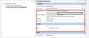 Configure the Resource URL, Request Header, Method, Body Style and Body in Provar