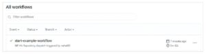workflow status after running the test case to see remote trigger in Github is working