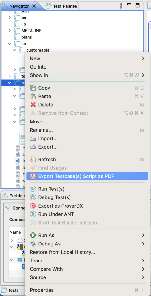 Exporting Test Cases into a PDF | Provar Documentation