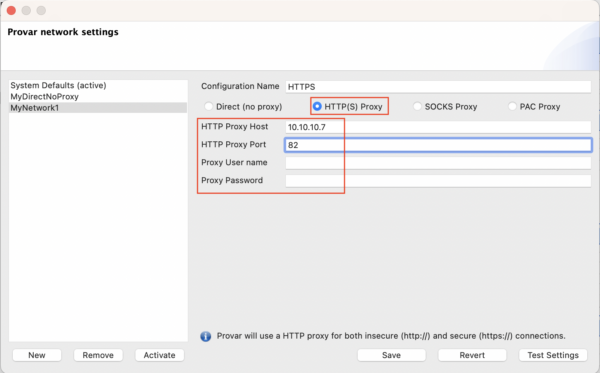 Defining Proxy Settings | Provar Documentation