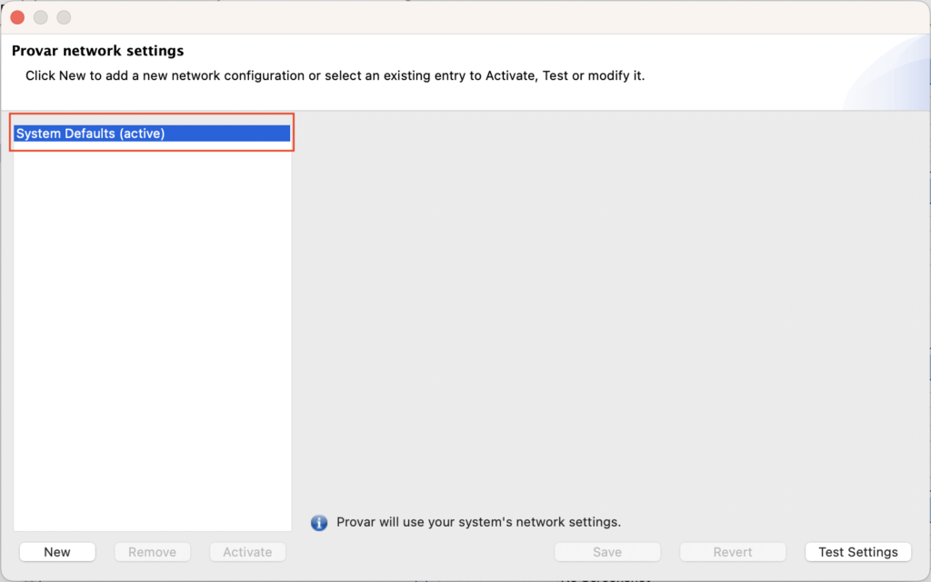 Defining Proxy Settings | Provar Documentation