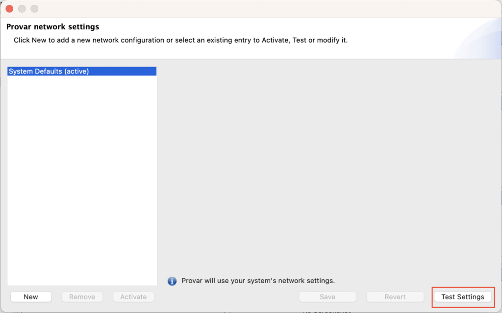 Defining Proxy Settings | Provar Documentation