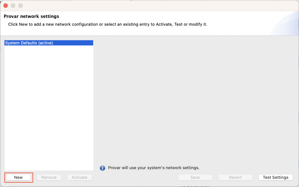 Defining Proxy Settings | Provar Documentation