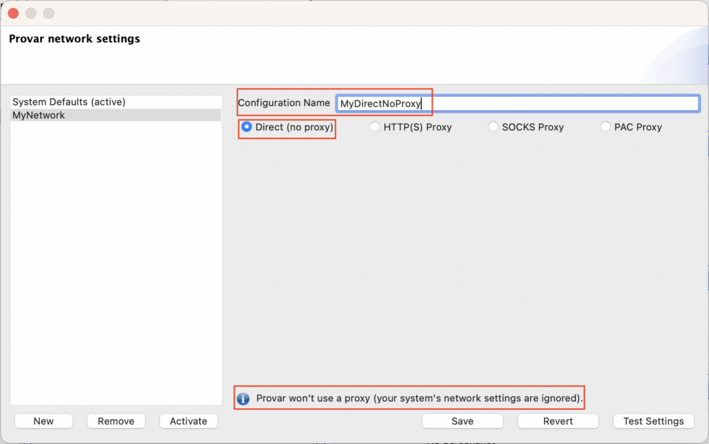 Defining Proxy Settings | Provar Documentation