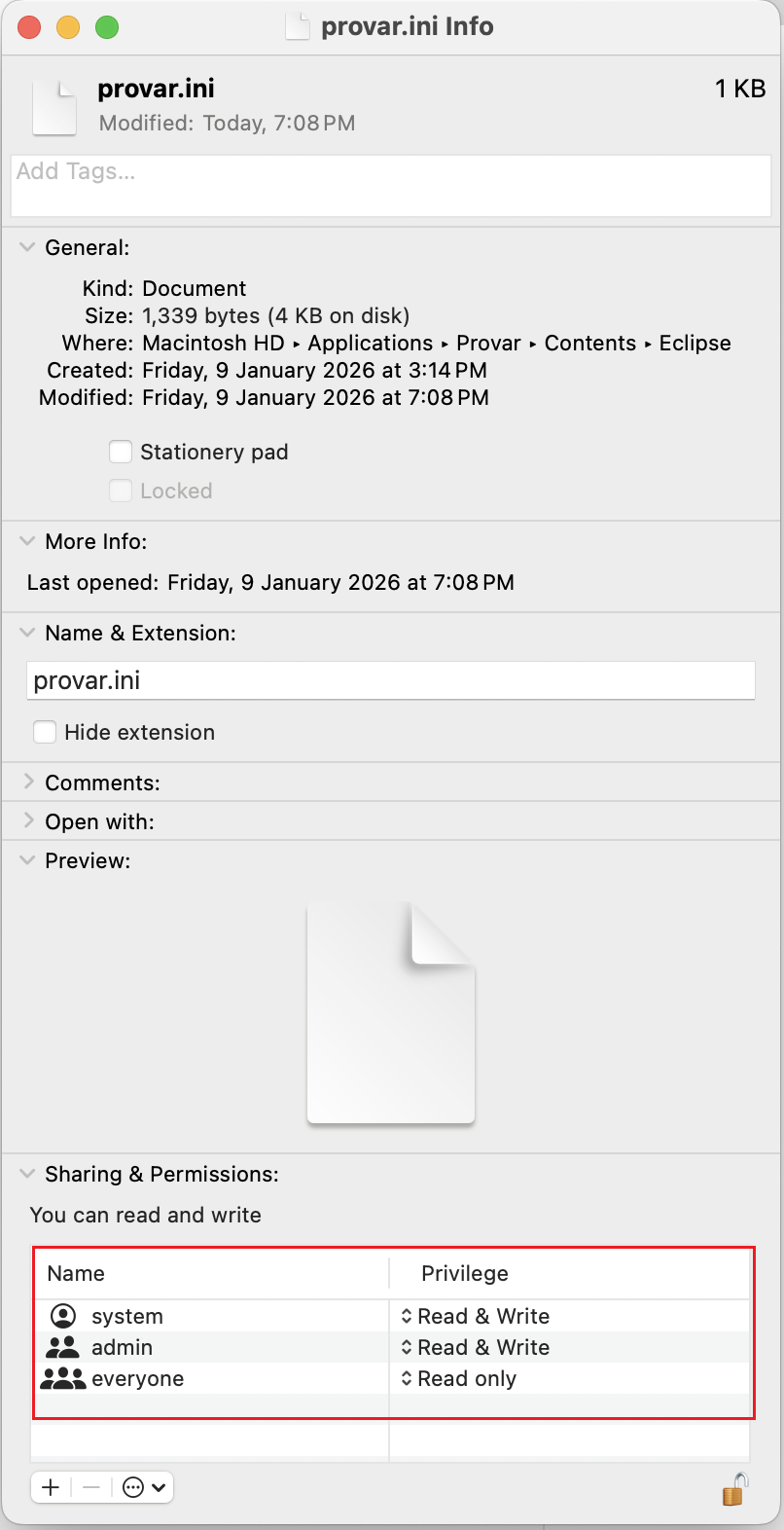 Automation V3: Add Permissions to Edit Provar.ini File | Provar ...