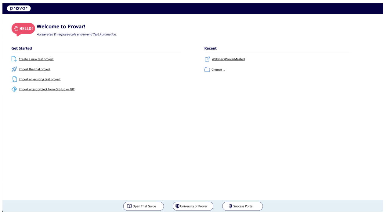 Automation V3: Import Test Project from a File | Provar Documentation