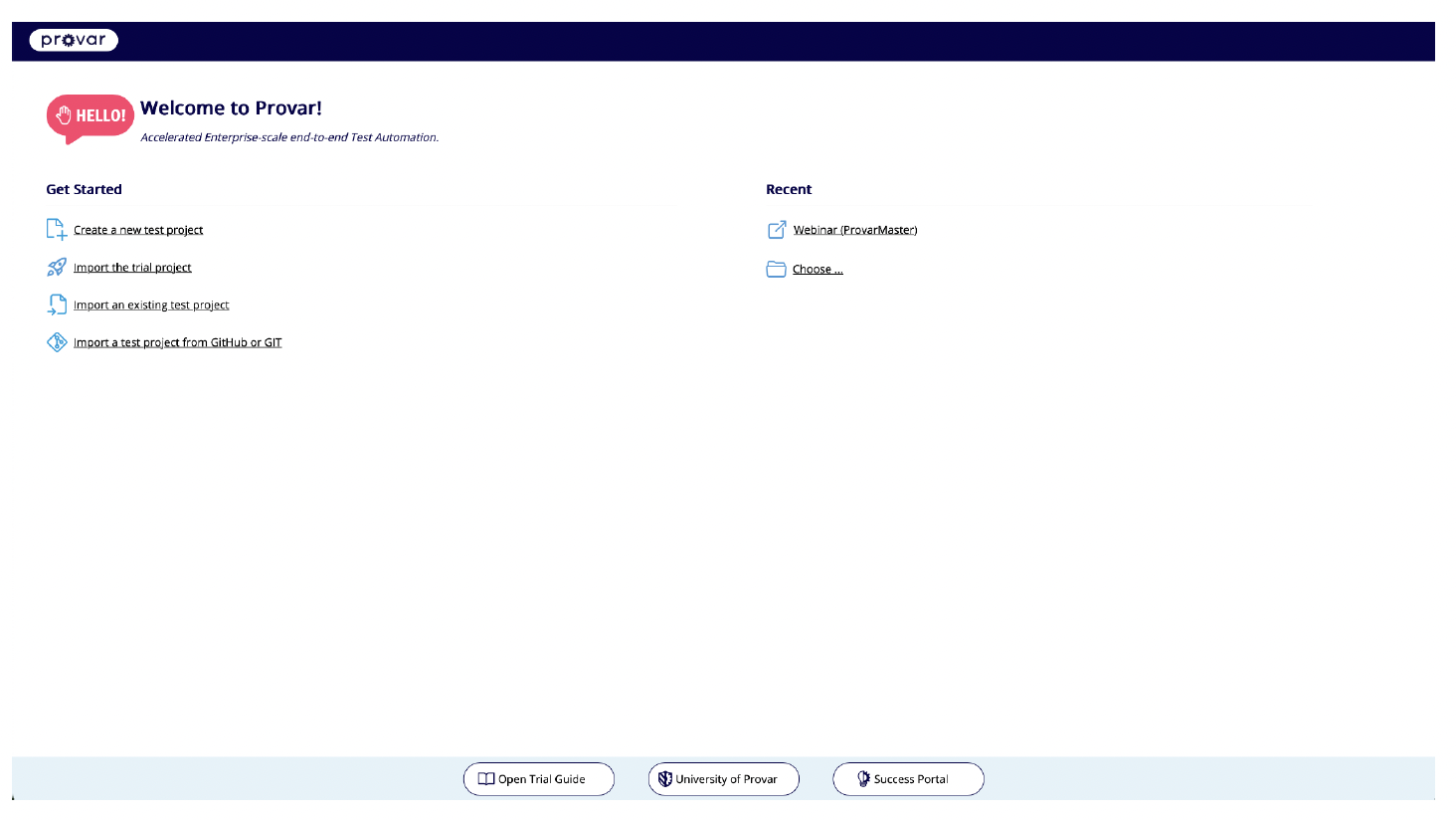 Automation V3: Creating a New Test Project | Provar Documentation