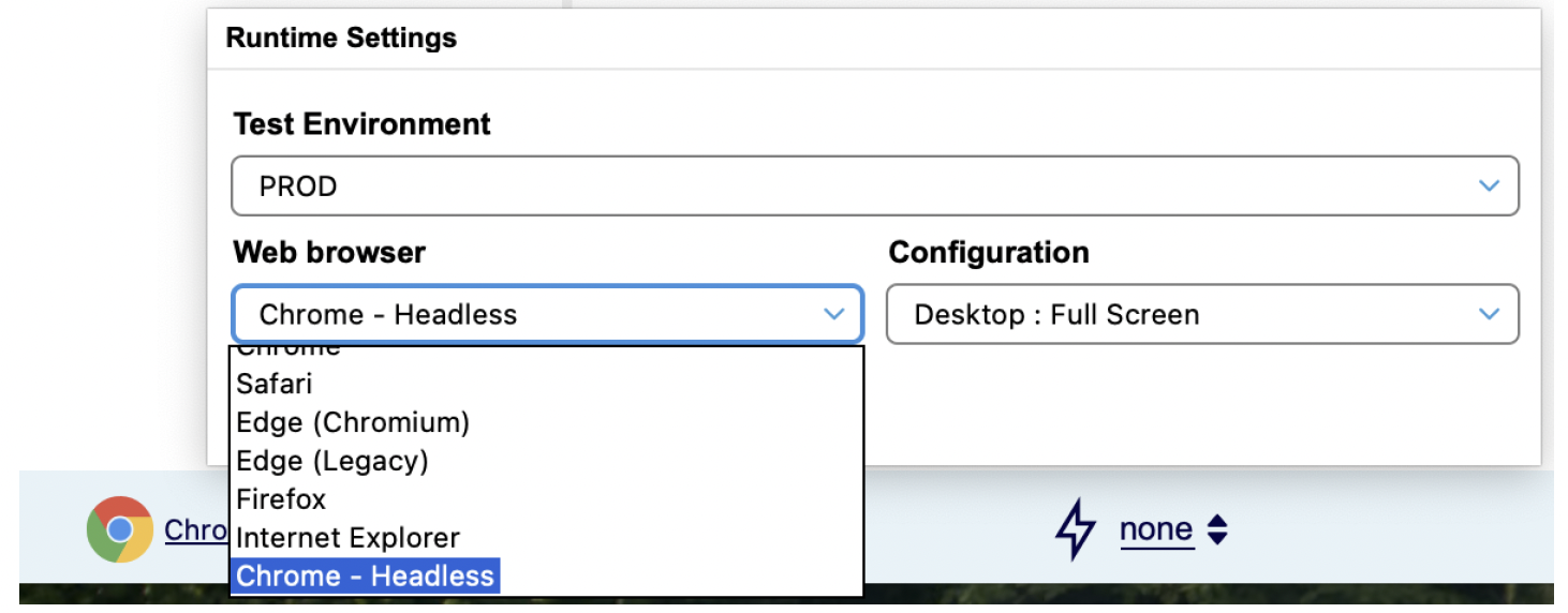 Automation V3: Testing Browser - Chrome Headless | Provar Documentation