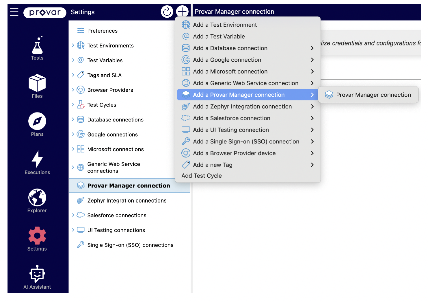 Quality Hub Automation V3: Setting Up a Connection to Quality Hub | Provar ...