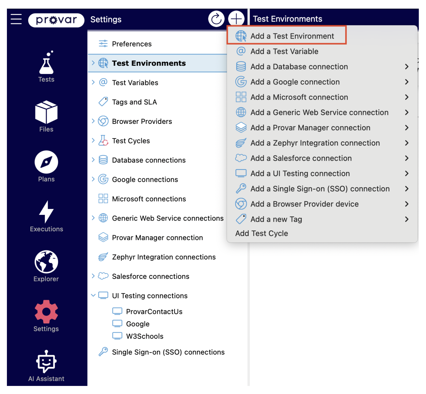 Automation V3: Environment Management | Provar Documentation