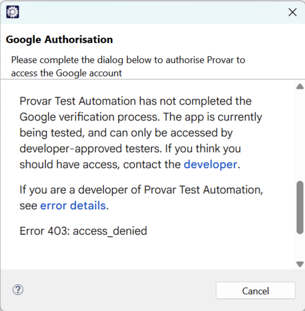 Google Authentication